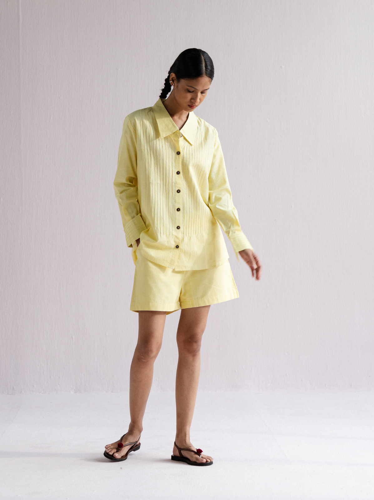 Pintuck Shirt Set