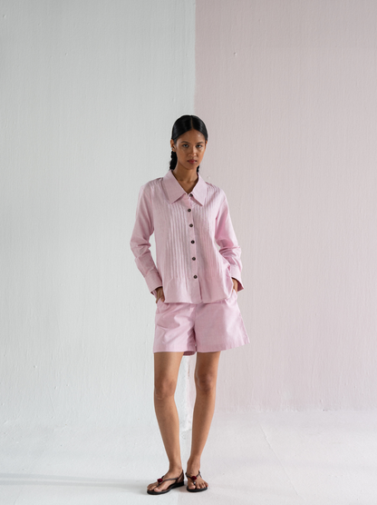 Pintuck Shirt Set