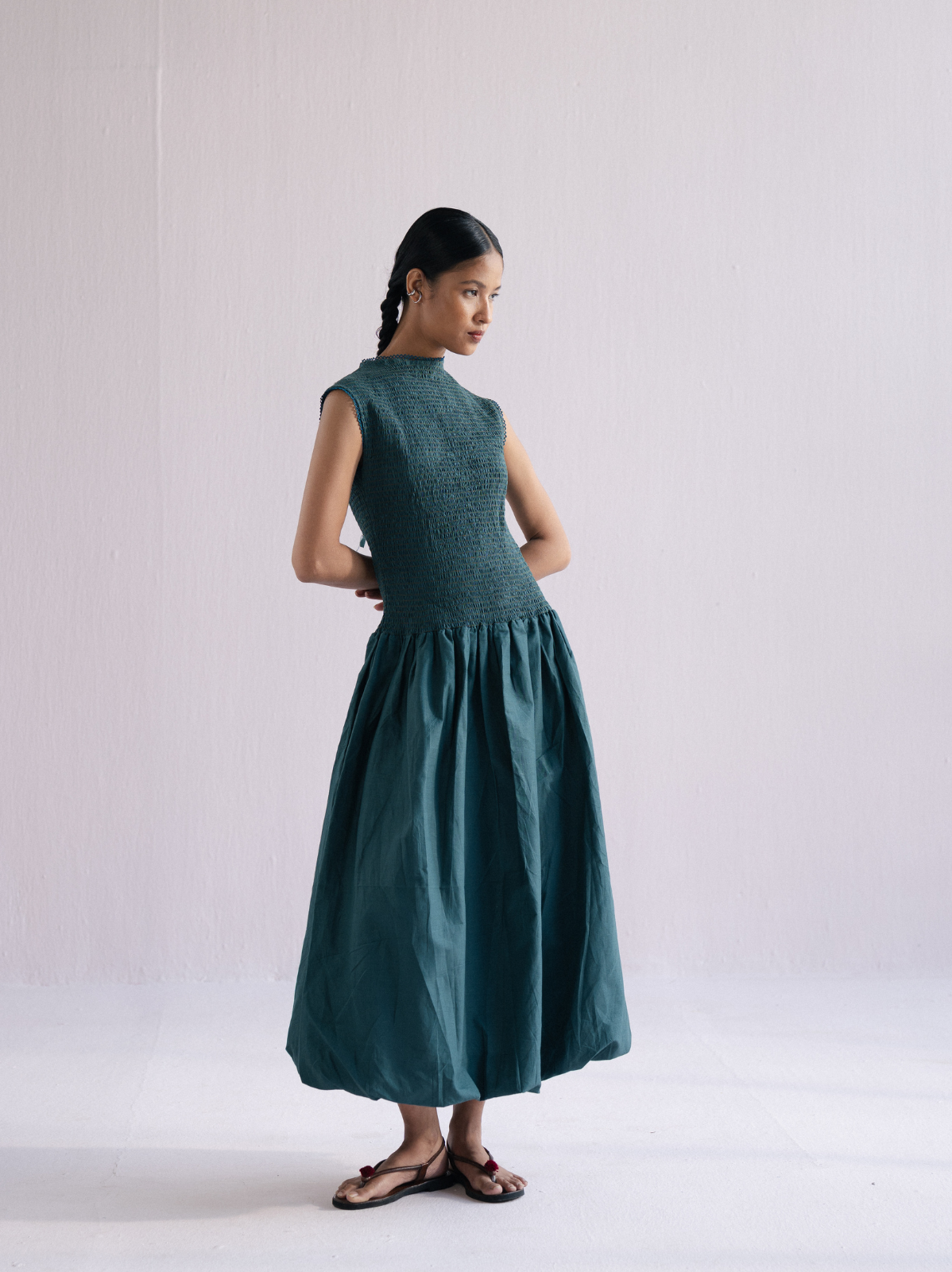 Smocked Balloon Dress